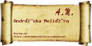 Andráska Melióra névjegykártya